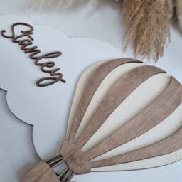 Personalised Hot Air Balloon Nursery Decor, Name Sign, Personalised Wall New Baby Gift, Boys Room Girls Sign - thumbnail 3