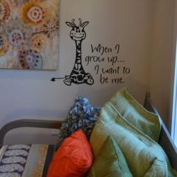 Giraffe Nursery Wall Decal When I Grow Up Vinyl Lettering - thumbnail 2
