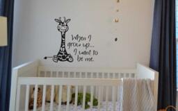 Giraffe Nursery Wall Decal When I Grow Up Vinyl Lettering - thumbnail 1