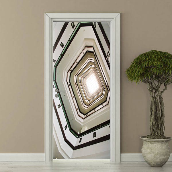 Door Sticker, Home Decor, Wallpaper, Abstract Architecture Wall Art, Mural, Decor Wrap, Fridge - image 1
