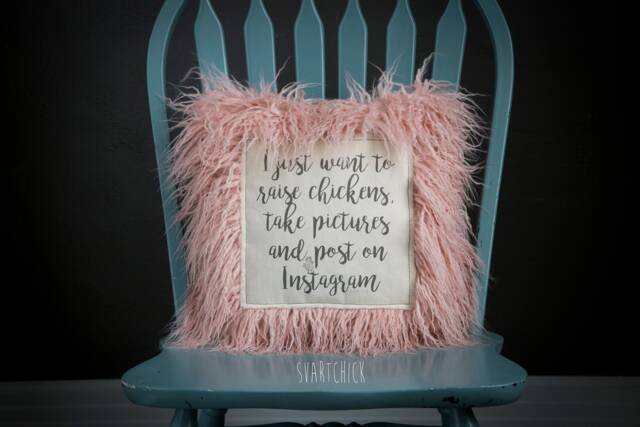 I Just Want To Raise Chickens, Take Pictures & Post On Instagram - Svart Chick Pillow 2 - image 1