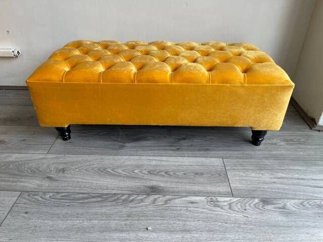 Handmade Chesterfield Traditional Footstool Coffee Table Footrest - image 1