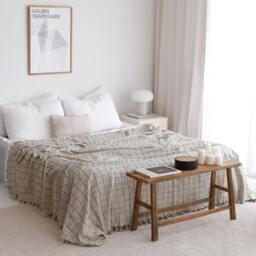 Soft Cotton Bedspread, Organic Throw, Bedspread Queen Size, Boho Throw Blanket, Bed King Size Coverlet, Full Cover - thumbnail 2