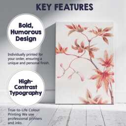 Delicate Pink Japanese Maple Leaves Watercolour Botanical Art Canvas Wall Print Decor Picture Ready To Hang - thumbnail 2
