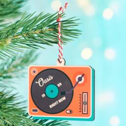 Personalised Record Player Christmas Ornament, Retro Music Gift - thumbnail 1