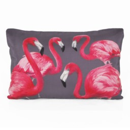 Flock Of Flamingos Cushion - Handmade Digitally Printed Silk Cushion