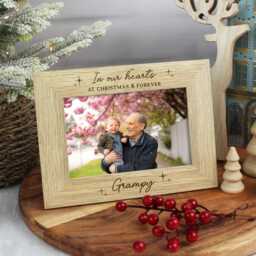 Christmas Memorial Photo Frame, in Loving Memory Wooden Picture Engraved Personalised Remembrance Keepsake, Loved One Sympathy Gift - thumbnail 4