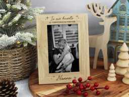 Christmas Memorial Photo Frame, in Loving Memory Wooden Picture Engraved Personalised Remembrance Keepsake, Loved One Sympathy Gift