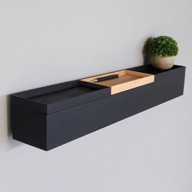Furnishing A Narrow Hallway - Modern Wall Console, 72 cm Wide Floating Console Black Table Furniture - image 1