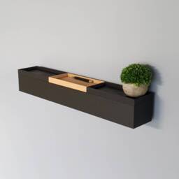 Furnishing A Narrow Hallway - Modern Wall Console, 72 cm Wide Floating Console Black Table Furniture - thumbnail 3