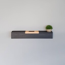 Furnishing A Narrow Hallway - Modern Wall Console, 72 cm Wide Floating Console Black Table Furniture - thumbnail 2