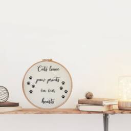 Animal Lovers Hand Embroidery Hoop Wall Art - Gift For Cat Owner Or Dog Handmade in The UK - thumbnail 2
