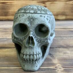 Stone Garden Zodiac Skull Gothic Human Head Ornament Statue - thumbnail 2