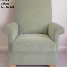 Laura Ashley Adult Armchair Keynes Cranberry Red Fabric Tartan Accent Chair Natural Josette Duck Egg Grey Navy Blue Velvet - thumbnail 3