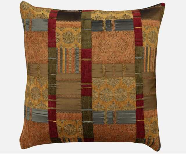 Moroccan Patchwork Double Sided Cushion Cover Terracotta Various Sizes Freyett Fabric - image 1