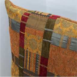 Moroccan Patchwork Double Sided Cushion Cover Terracotta Various Sizes Freyett Fabric - thumbnail 2