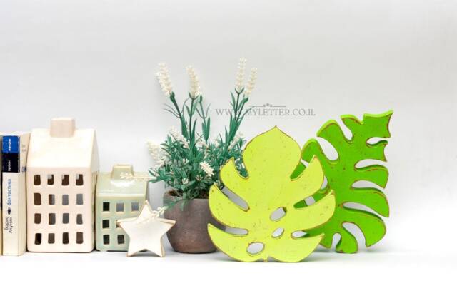 Monstera Leaf Home Decor - Tropical Tropical Bridal Shower Homeware Palm Leaves Baby - image 1