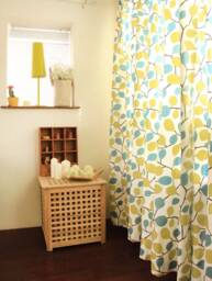 Window Curtain Panel/Window Treatment/Topper/Bedroom Drape/Bathroom Shower Curtain, Kids Nursery Children PlayroomTree Leaf Teal Green, Gift