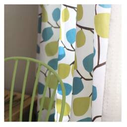 Window Curtain Panel/Window Treatment/Topper/Bedroom Drape/Bathroom Shower Curtain, Kids Nursery Children PlayroomTree Leaf Teal Green, Gift - thumbnail 3