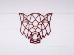 Geometric Wildcat Head Wall Hanging School Mascot Decor - thumbnail 1