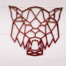 Geometric Wildcat Head Wall Hanging School Mascot Decor - thumbnail 3