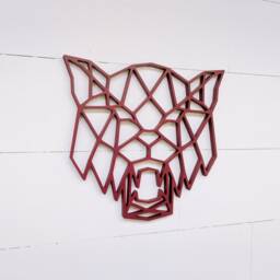 Geometric Wildcat Head Wall Hanging School Mascot Decor - thumbnail 2