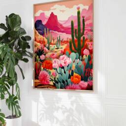 Arizona Cactus Travel Print, Vintage Poster, Mexican Art Latin Wall Art, Usa Decor - thumbnail 3