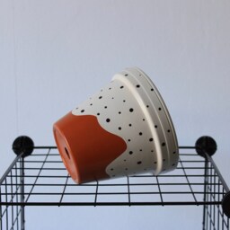 Hand Painted Terracotta Plant Pot For Houseplants - Customisable With Drainage & Saucers To Match Great Gift Idea - thumbnail 2