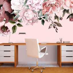 Flower Peony Wallpaper Peel & Stick, Botanical Pattern Self Adhesive For Bedroom, Temporary Wall Mural Flowers Girl's Room Decor - thumbnail 2