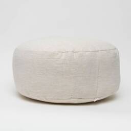 Hemp Zafu Meditation Cushion, Oatmeal Round Floor Pillow, Kapok Filled - thumbnail 2