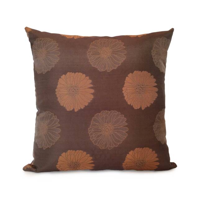 Tan, Cinnamon Copper, Light Chocolate Pillow, Decorative Throw Pillow Cover, Cushion Accent Satin Blend Blend, Floral Pillow - image 1