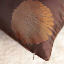 Tan, Cinnamon Copper, Light Chocolate Pillow, Decorative Throw Pillow Cover, Cushion Accent Satin Blend Blend, Floral Pillow - thumbnail 3