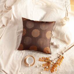 Tan, Cinnamon Copper, Light Chocolate Pillow, Decorative Throw Pillow Cover, Cushion Accent Satin Blend Blend, Floral Pillow - thumbnail 2