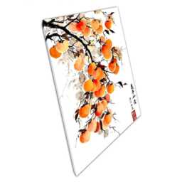 Elegant Persimmon Branch Ink Painting Traditional Chinese Wall Art Canvas Print For Home & Office - thumbnail 1