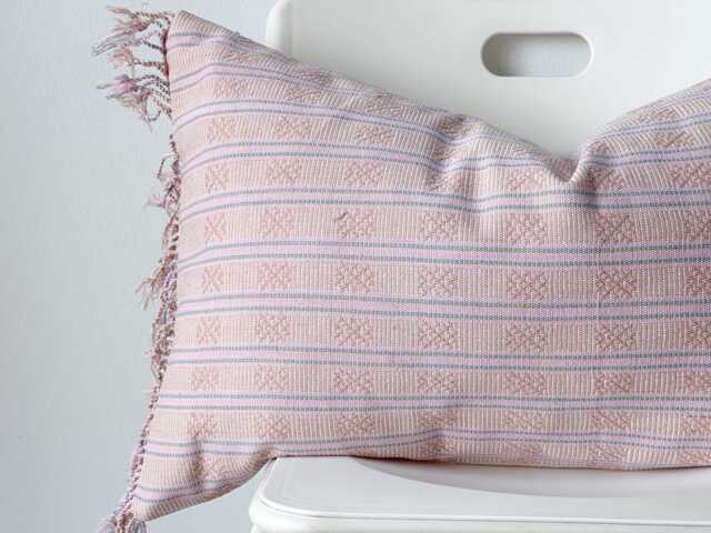 Tribal Hemp Striped Hand Woven Natural Dye Color Lumbar Pillow Cover - image 1
