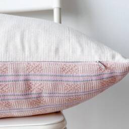 Tribal Hemp Striped Hand Woven Natural Dye Color Lumbar Pillow Cover - thumbnail 3