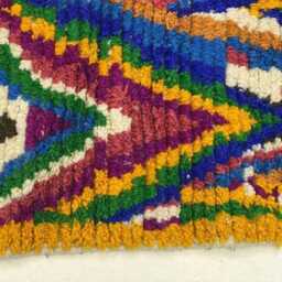 Authentic Handmade Moroccan Rug - Colorful Geometric Zigzag Wool Carpet Bright Maximalist Boho Area - thumbnail 4