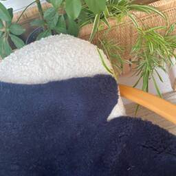 Dark Navy Blue Shearling Sheepskin Sheepskin, Smooth Upholstery Chair Cover, Genuine, Bespoke - thumbnail 3