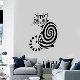 Wall Vinyl Decal Cheshire Cat Guardian Of Home Pop Art Cool Abstract Modern Decor - #1102Da - thumbnail 2