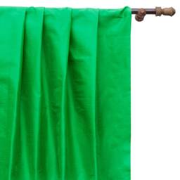 Emerald Green Art Silk Curtain Panels, Faux Curtains - Rod Pocket, Grommet, Box Pleat, Three Pinch Tab Top & Plain Ring Top - thumbnail 1