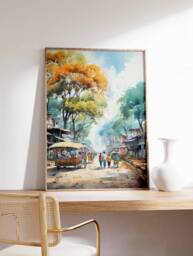 Bangladesh Travel Poster, Vintage Bangladeshi Art, Asian Wall Cultural Print, Decor, Indigenous Poster - thumbnail 1