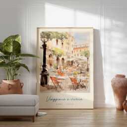 Rome Travel Poster Italian Cafe Art Print - thumbnail 2