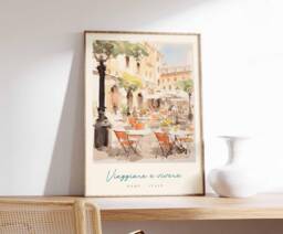 Rome Travel Poster Italian Cafe Art Print - thumbnail 1