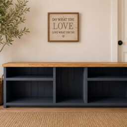 Handmade Rustic Farmhouse Shoe Storage Bench Solid Wood Entryway Organizer - thumbnail 4