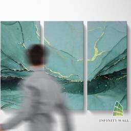 Abstract Green Jade Marble Canvas Art Split Panel Wall Print Picture Home Decor -C184 - thumbnail 2