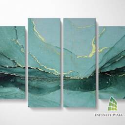 Abstract Green Jade Marble Canvas Art Split Panel Wall Print Picture Home Decor -C184 - thumbnail 3