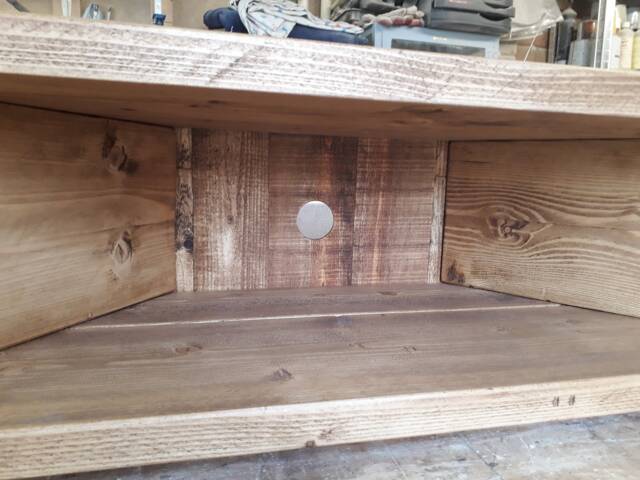 Reclaimed Wood Corner Tv Stand Retro Media Unit With Hairpin Legs - image 1