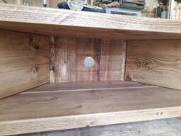 Reclaimed Wood Corner Tv Stand Retro Media Unit With Hairpin Legs