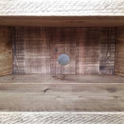 Reclaimed Wood Corner Tv Stand Retro Media Unit With Hairpin Legs - thumbnail 3