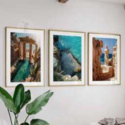 Italy Set Of 3 Wall Art Travel Poster, Art, Home Decor, Photography Mediterranean Coastal Gift - thumbnail 1